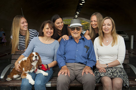 Picture of George in company of some young friends